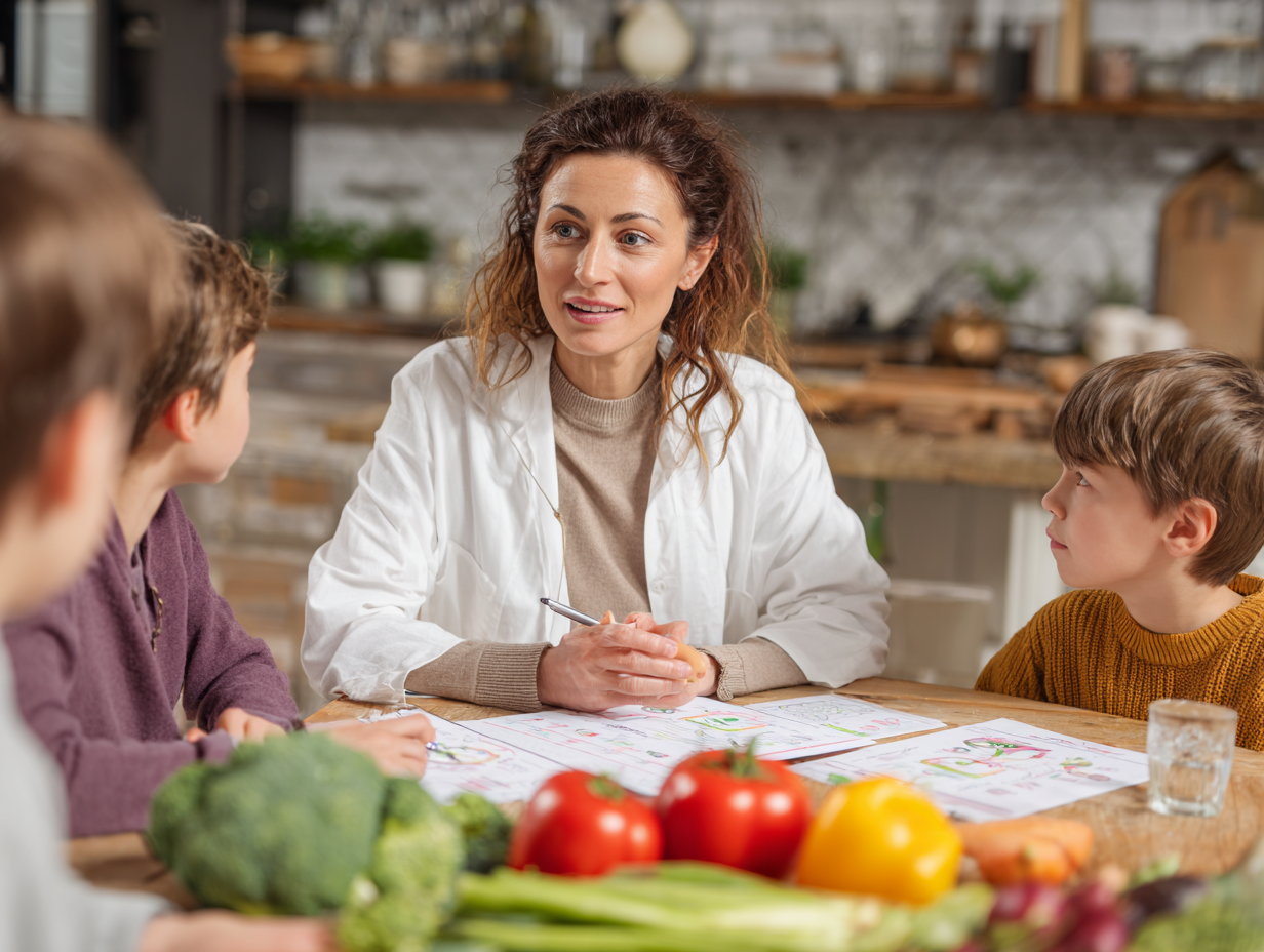 Команда нутриціологів різного віку працює над планами харчування